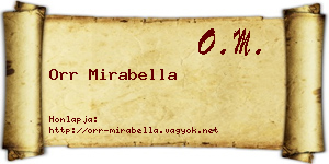 Orr Mirabella névjegykártya